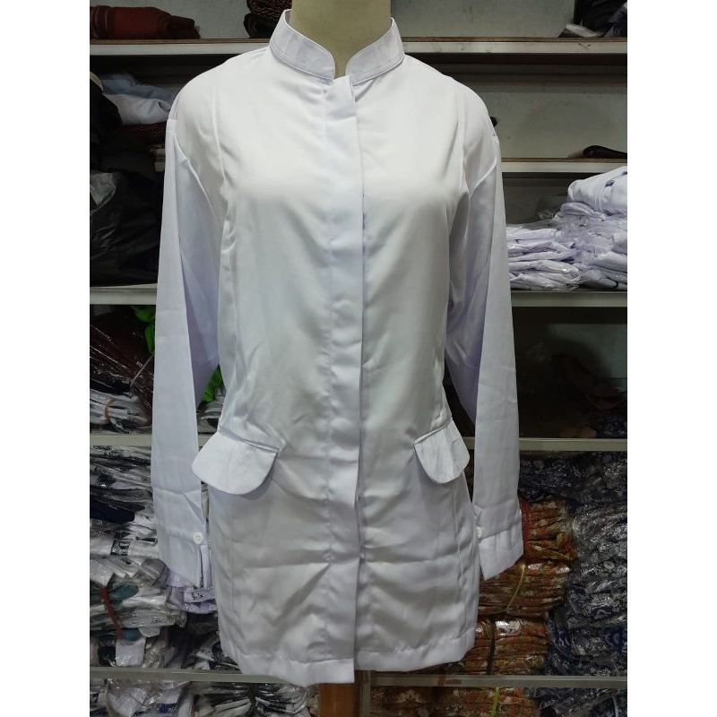 Baju perawat putih polos wanita / seragam dinas / Baju kerja