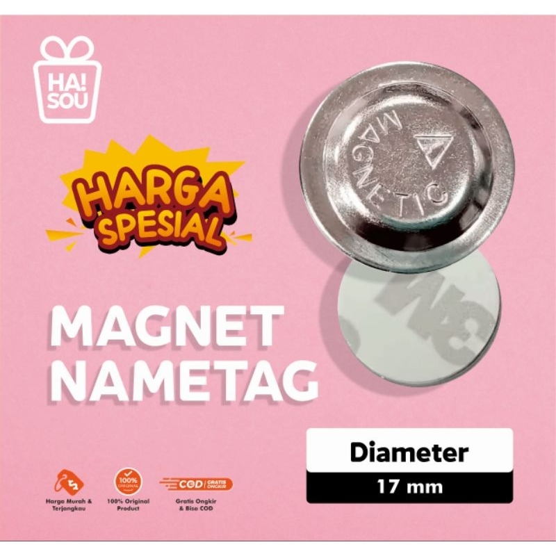 

HAISOU Magnet Pin Nametag Bulat Diameter 17mm