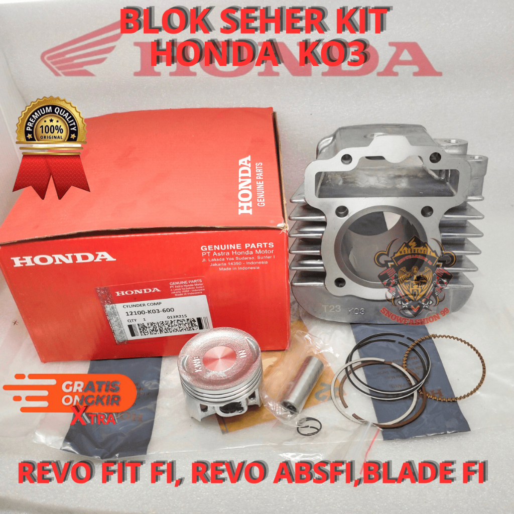 BLOK SEHER REVO FIT INJEKSI KO3 BLOK CYLINDER PISTON KIT REVO INJEKSI ,BLADE INJEKSI KUALITAS ASLI O