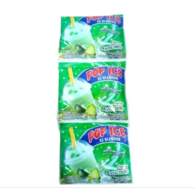 

minuman serbuk pop ice Avocado kemasan 1Renceng isi10pcs