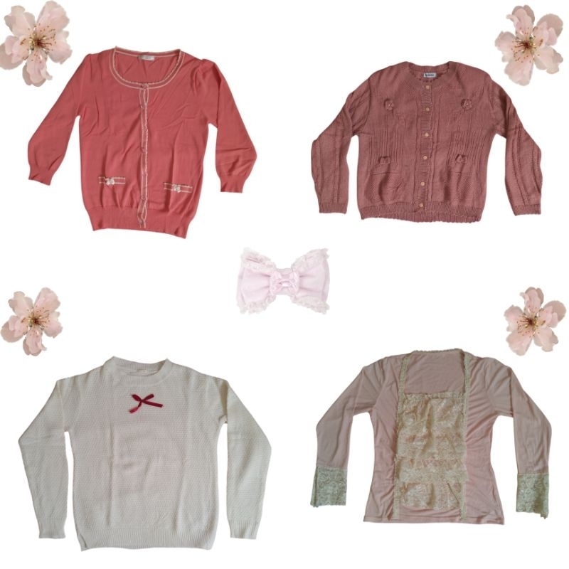 cardigan lucu coquette, fairycore, y2k, vintage
