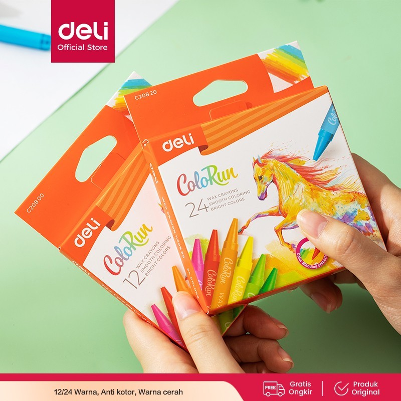 

Deli Krayon Lilin 12 Warna Reguler/Jumbo Label EC20900 - JUMBO