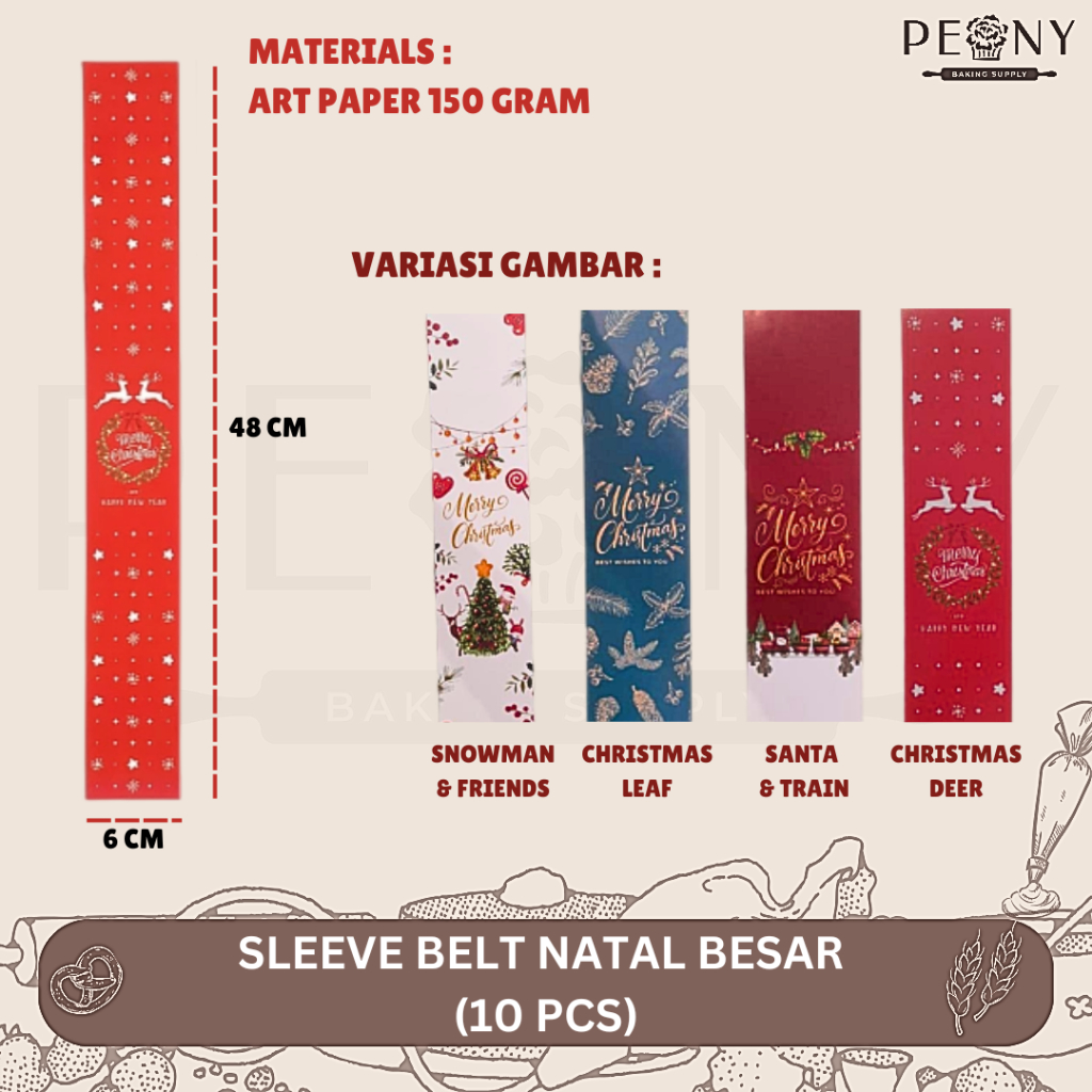 

SLEEVE BELT NATAS BESAR 6 X 48 CM / CHRISTMAS HAMPERS / DEKORASI HAMPERS NATAL / HAMPERS FOR CHRISTMAS