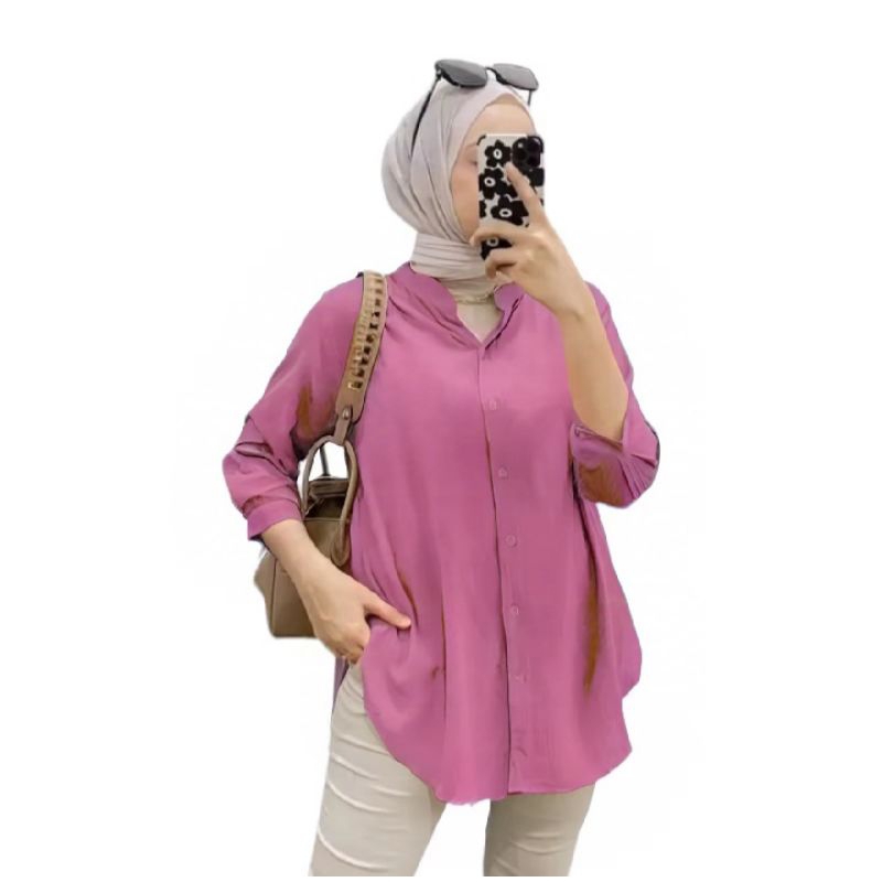 Atasan Kemeja Rayon Wanita / Kemeja Polos Cewek / Kemeja Polos Kantor / Kemeja Rayon Twill / Kemeja 