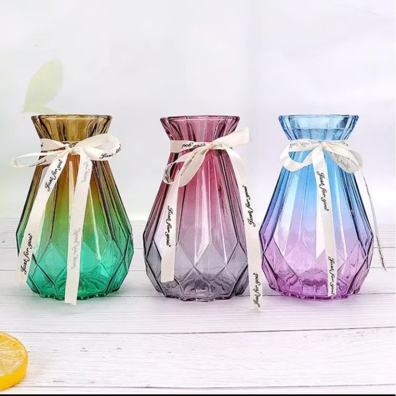 CANV vas bunga kaca warna//vas kaca murah//vas bunga kaca cantik berwarna