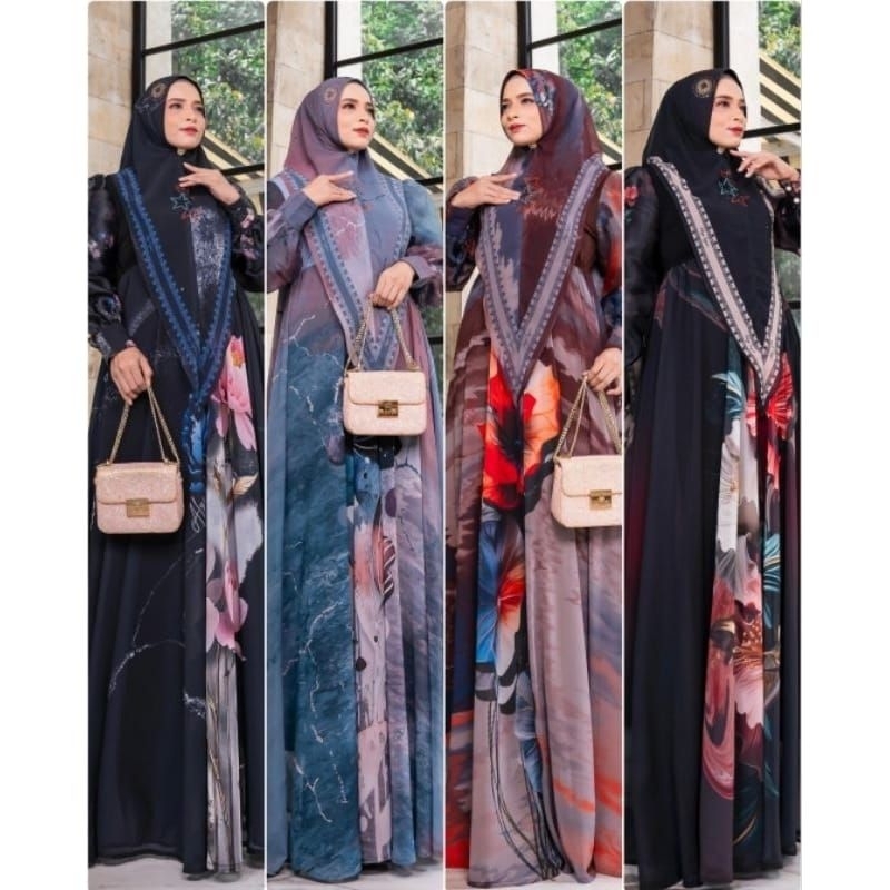 GAMIS MALIKA series set khimar by Alya Syari / GAMIS ALYA SYARI ORIGINAL TERBARU / GAMIS SET PLUS KH