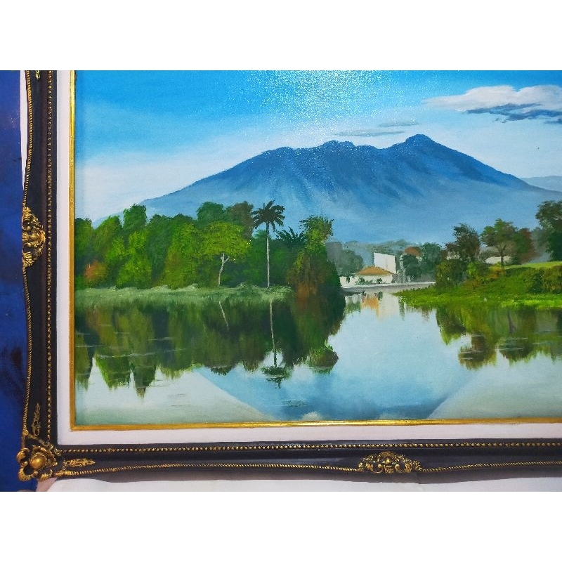 Lukisan kanvas pemandangan gunung