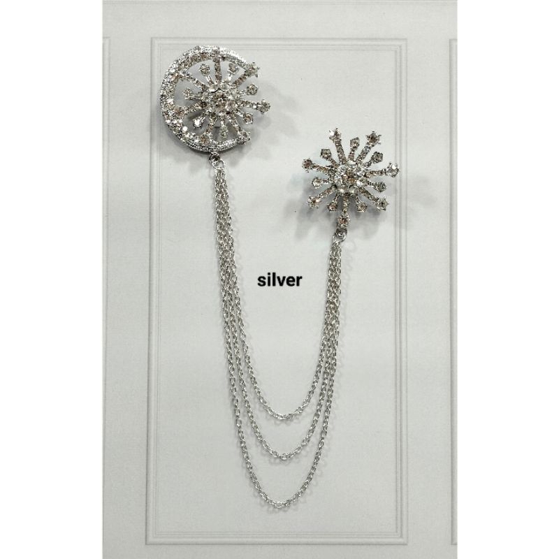 Bros rantai kebaya / bros kebaya janggan / bros jas pin Clips