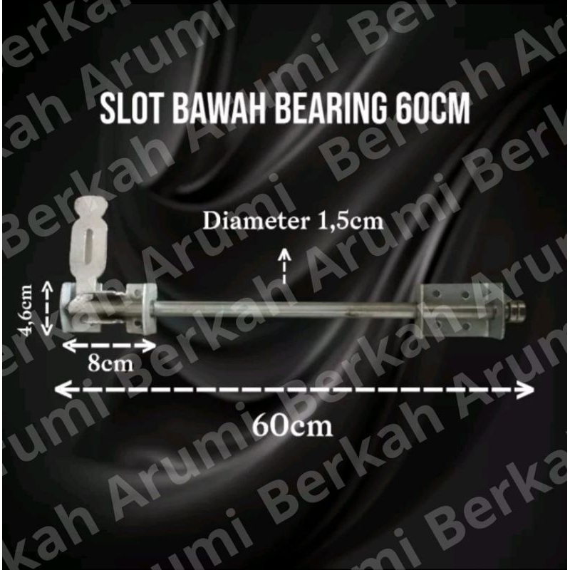 Slot Grendel Pintu Pagar Besi Panjang 60cm Bawah Bearing / Laher