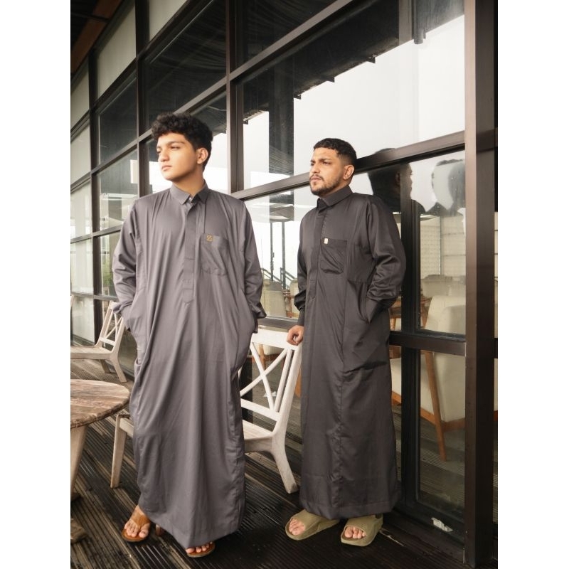 Jubah Emier Polos Kerah Kemeja Lengan panjang Pria Maruna39
