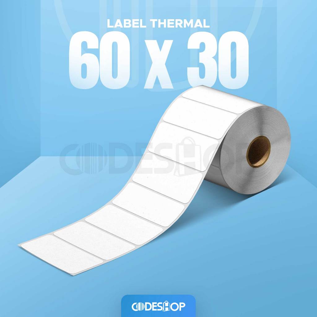 

Label Stiker Thermal 60x30 mm Codeshop 1 Line Core 1 Inch Isi 500 Pcs Roll Printer Barcode Termal