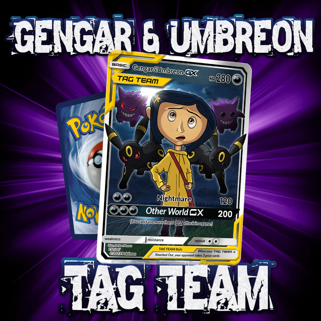 KARTU POKEMON TCG HOLOGRAM SPECIAL TAG TEAM - GENGAR UMBREON