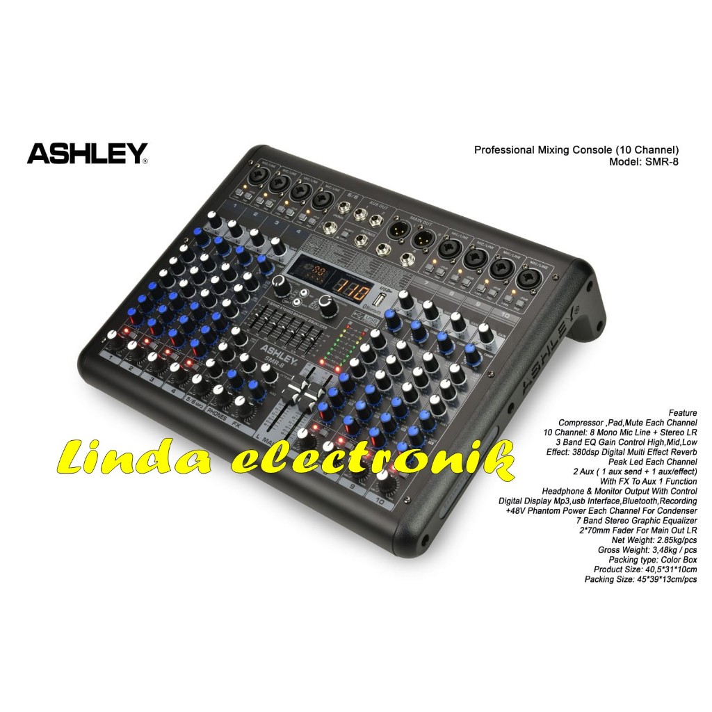 New Compressor mixer ashley smr8 8channel ORYGINAL ashley smr 8 MIXER
