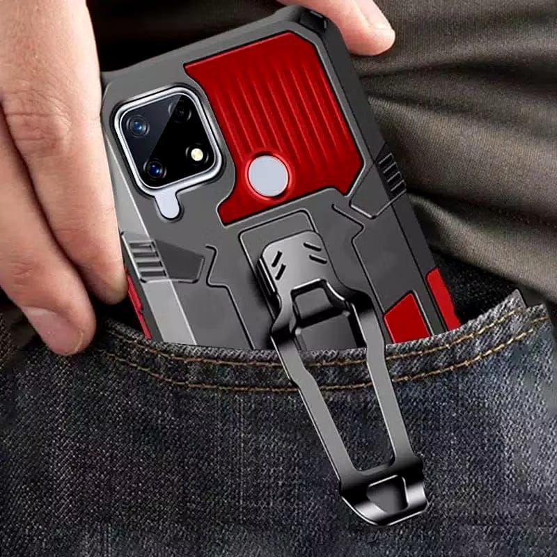 Hardcase Crystal realme C25 C31 C35 C30 C33 C55  Casing Robot Standing Clip