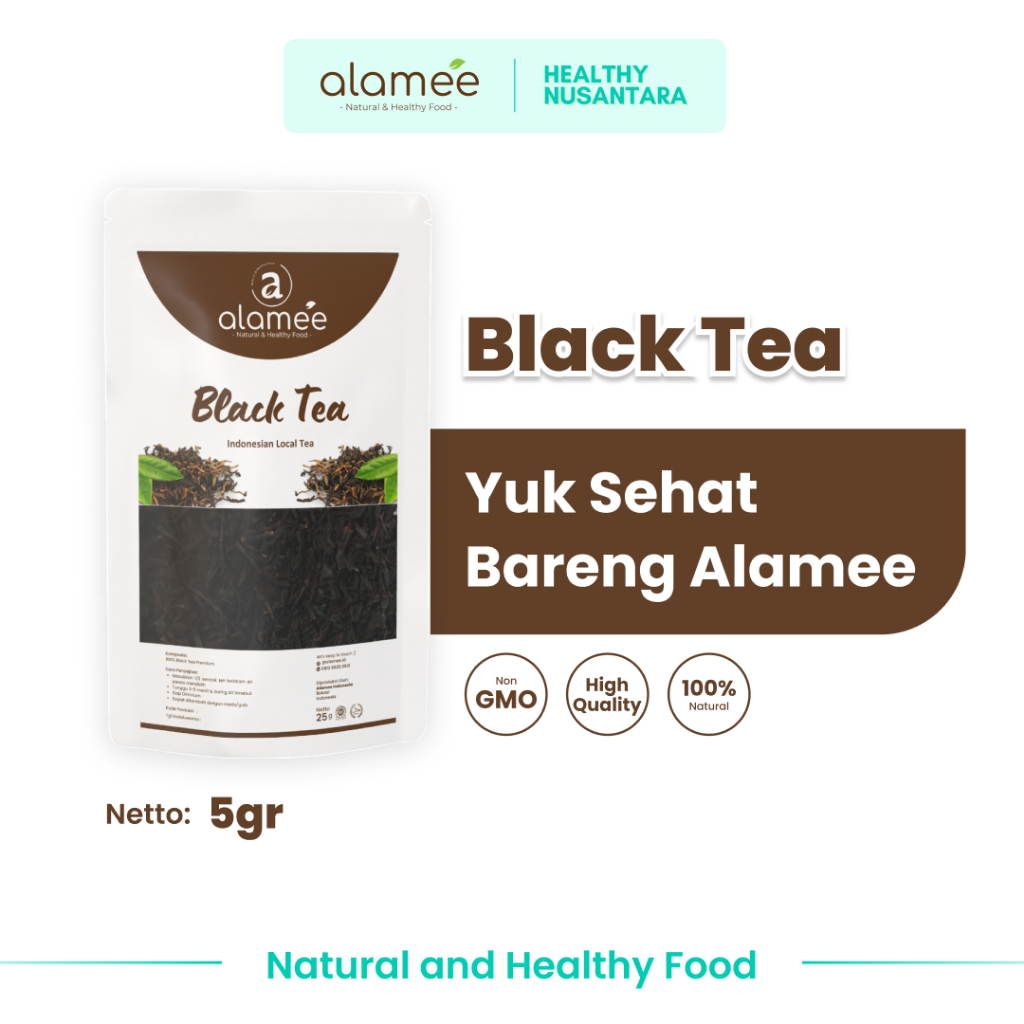 

ALAMEE Black Tea Teh Hitam Organic Bunga Kering Dried Alami Organik Herbal