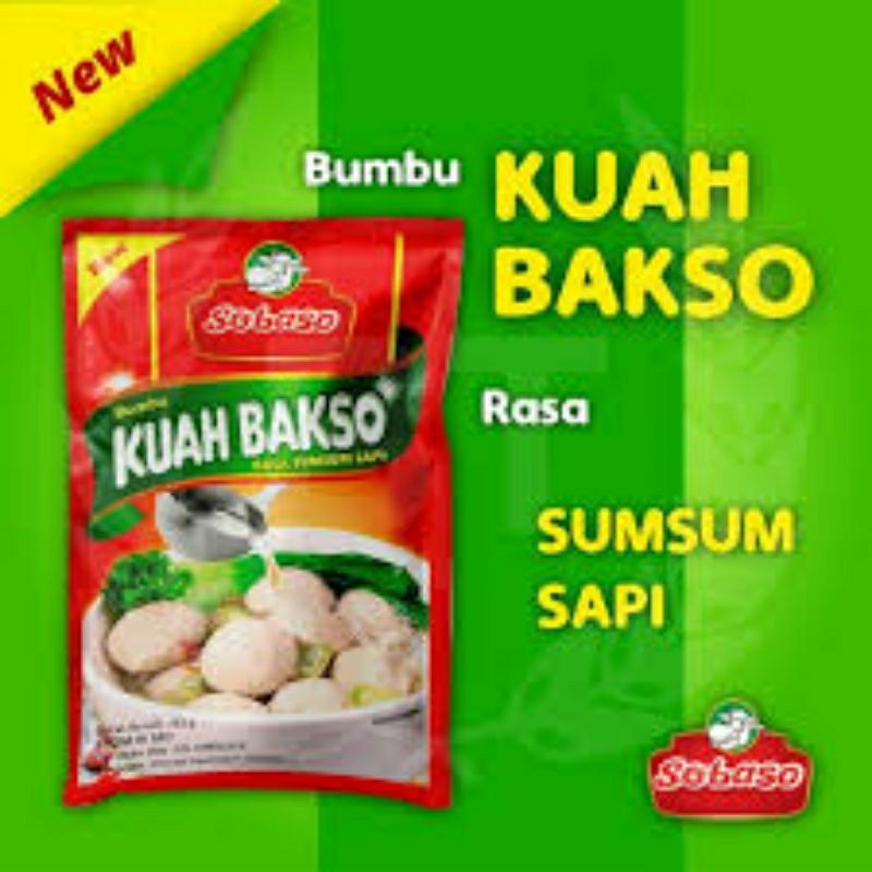 

Sobaso Bumbu Kuah Bakso Rasa Sumsum Sapi 65 Gram ( isi 10 bks )