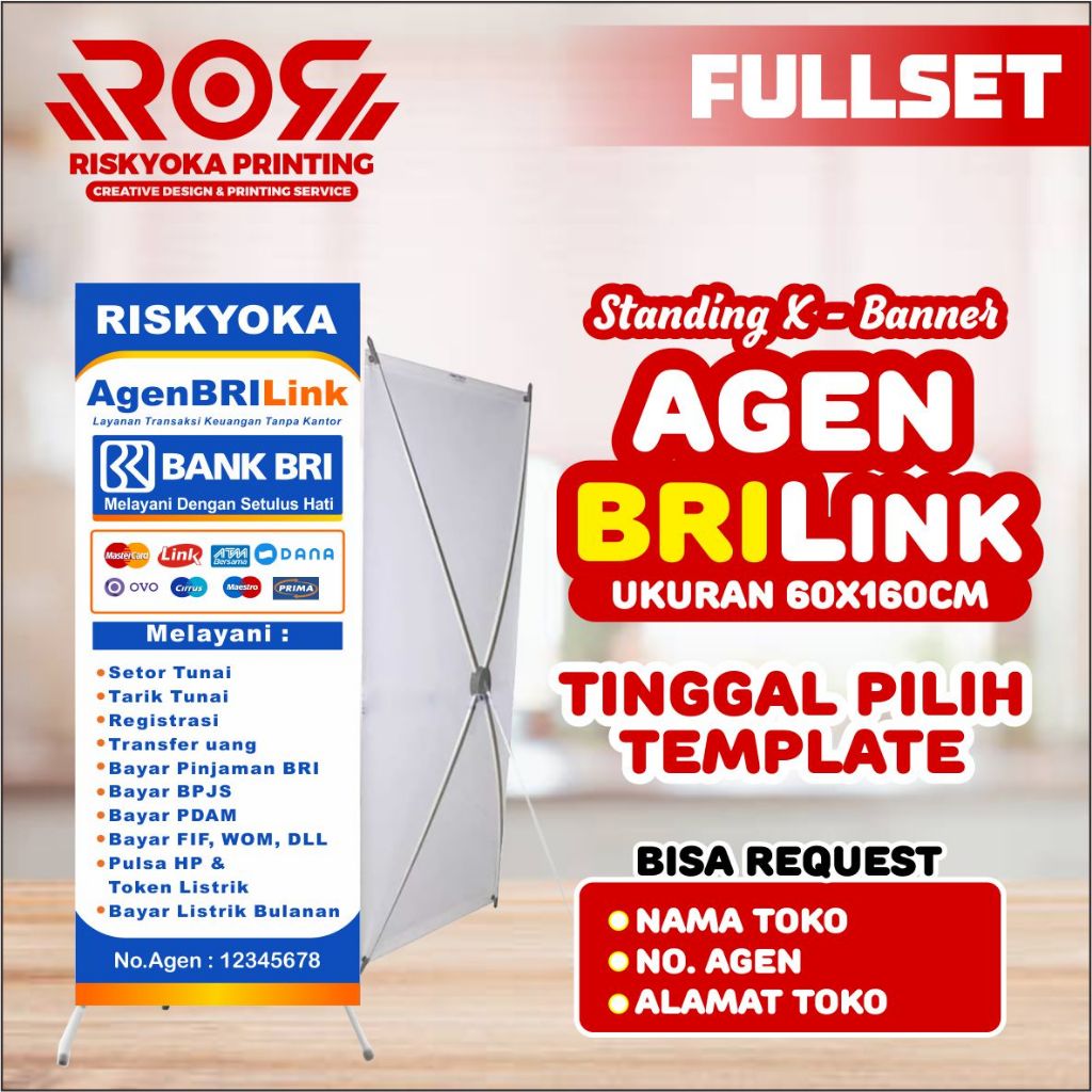 Standing Y-Banner BRI Link / Spanduk BRI Link