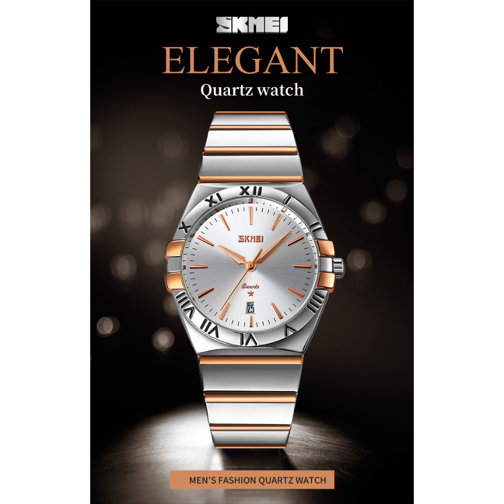 SKMEI 9257 Original Jam Tangan Pria Analog Stainless Steel Tahan Air