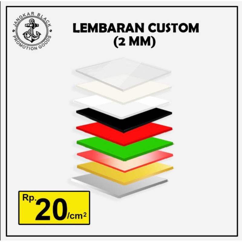

Akrilik Acrylic Warna Hijau Tebal 2mm Potongan Bebas Custom