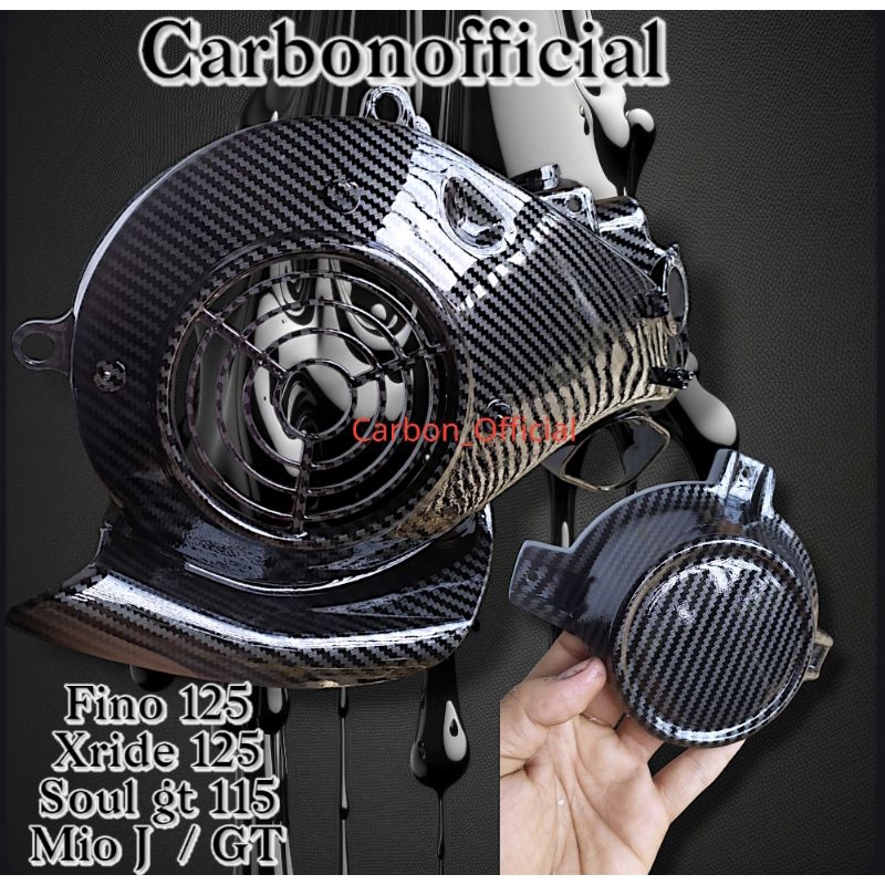 Tutup kipas Mio Soul gt 115 / Xride 115 / Fino 115 / Mio J / Mio GT carbon wtp Smoke