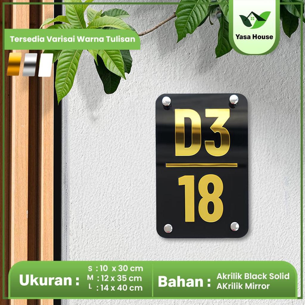 Plat Nomor Rumah Akrilik / Nomer Rumah Acrylic Minimalis