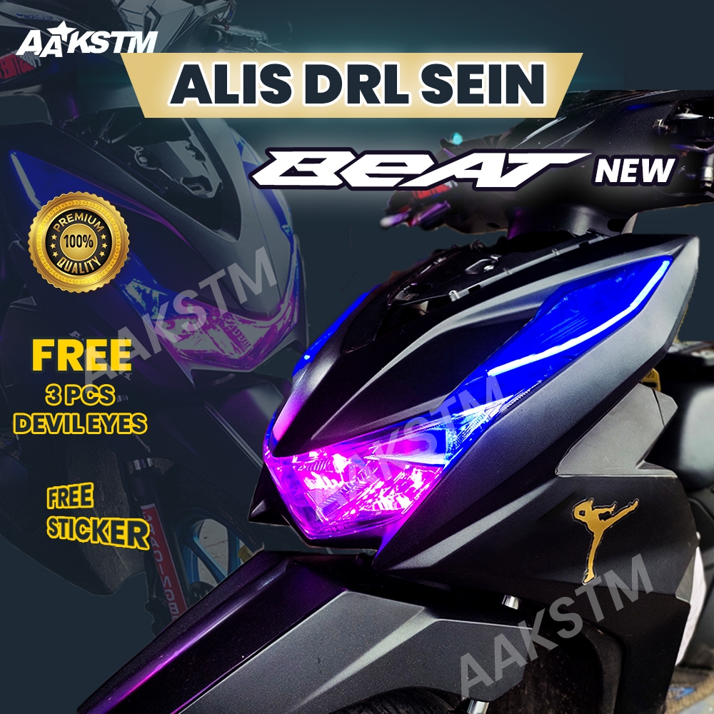 LAMPU ALIS SEIN DRL LED BEAT STREET  BEAT NEW BEAT DELUXE TAHUN 2020 - 2022 VARIASI MOTOR AA KASTEM
