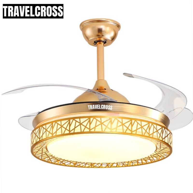 Travelcross Lampu Kipas Angin Lampu Gantung Plafon Ruang Tamu Lampu Gantung Kipas Minimalis 3 Warna 