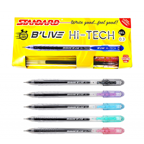 

BOLPOIN / BALLPOINT / PULPEN GEL / PEN GEL / PEN STANDARD B-LIVE HI-TECH 0.3 HITAM