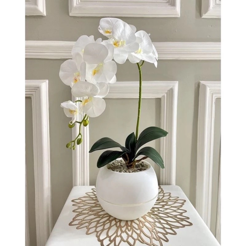 ANGGREK HIAS PREMIUM SATU TANGKAI BauNGA JUMBO /hiasan bunga buat sudut ruangan atau meja elegan