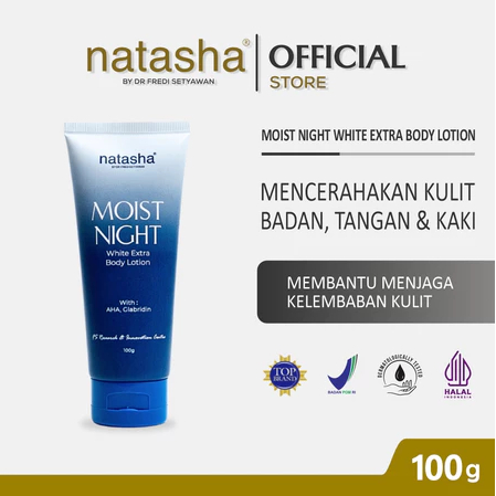 NATASHA SKINCARE MOIST NIGHT WHITE Extra Body Lotion - Lotion pencerah/KRIM WHITENING BADAN MALAM