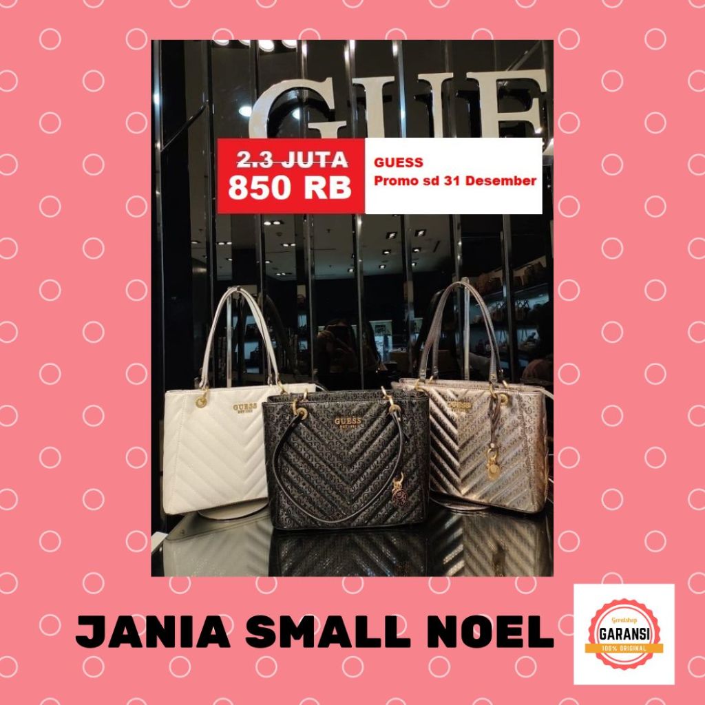 Tas Guess wanita sale JANIA SMALL NOEL tote bag original 100%