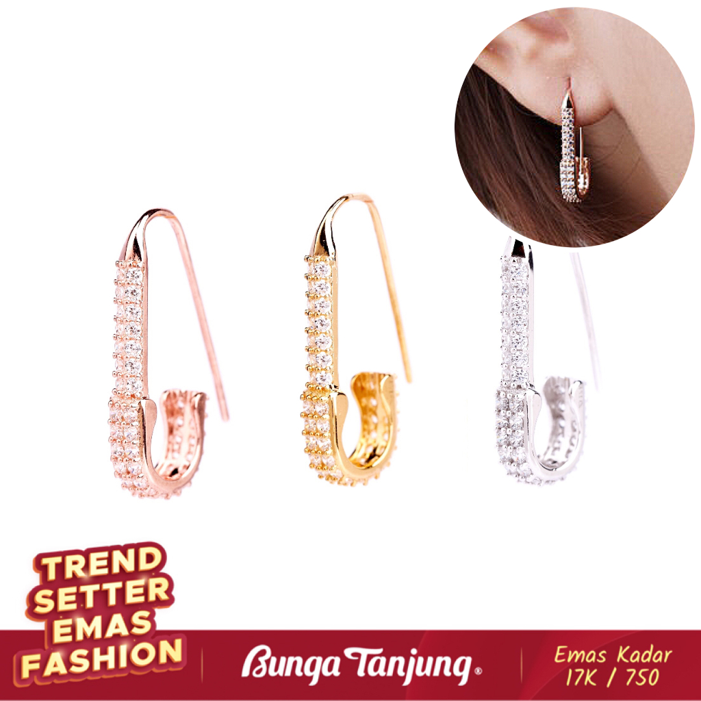 ANTING PENITI BLINK - EMAS 17K - BUNGA TANJUNG GOLD