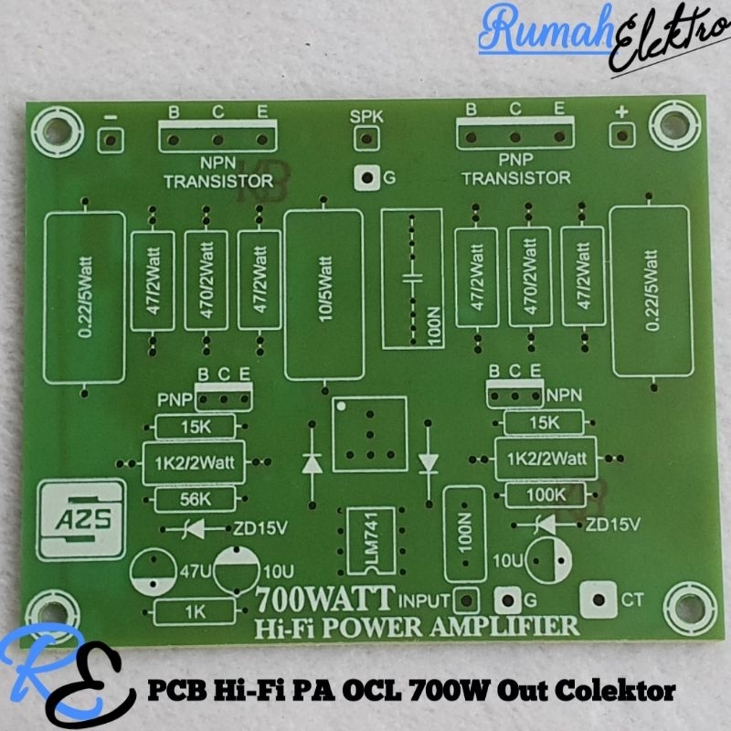 PCB DRIVER POWER AMPLIFIER Hi-Fi OCL 700W OUT COLEKTOR