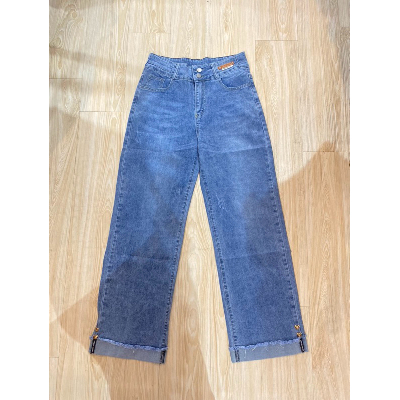 Bawahan Jeans Kulot Rawis Lipat