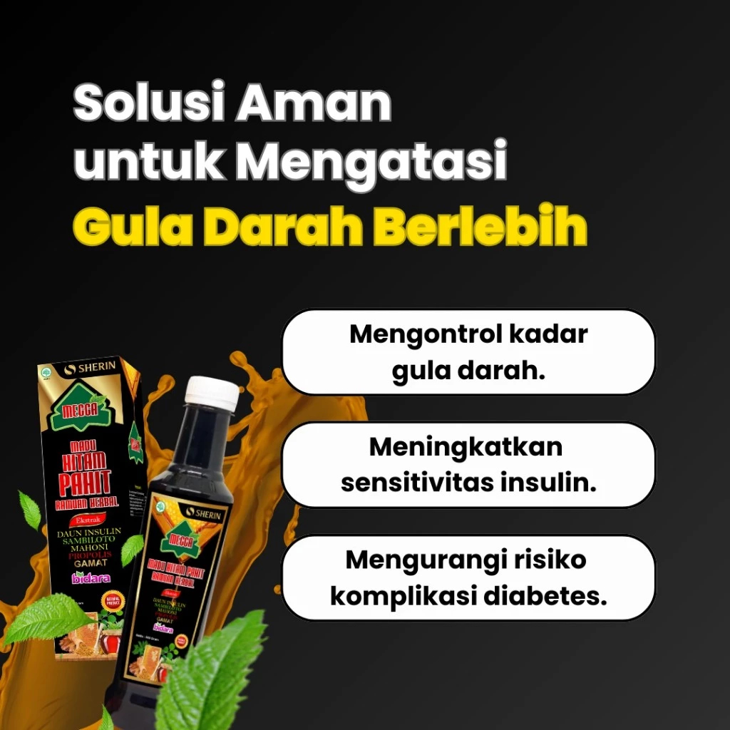 

MECCA Madu Hitam Pahit Insulin Gamat Sambiloto Bidara Menurunkan Gula Darah Diabetes