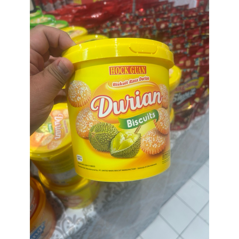 Hock Guan Durian biskuit 300gr ember