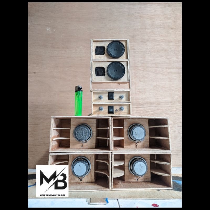 miniatur sound system siap bunyi