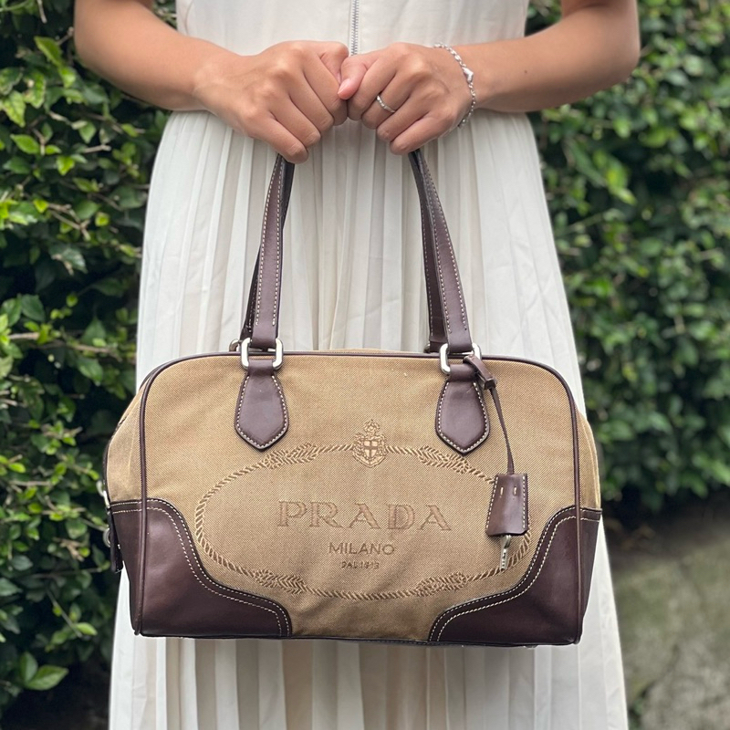 Tote bag shoulder bag tas sling tas bahu tas y2k tas vintage prada jacquard