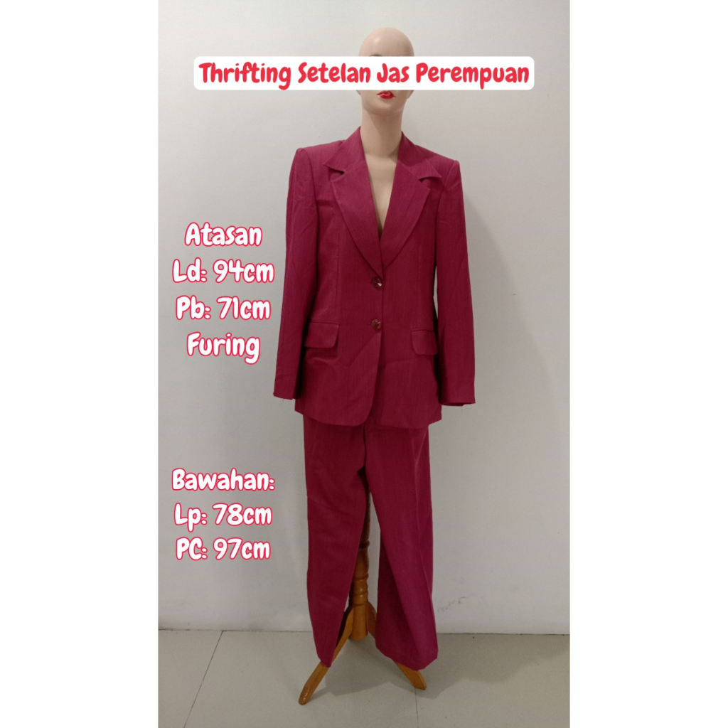 Seragam baju kerja wanita kantor /one set blazer prelove