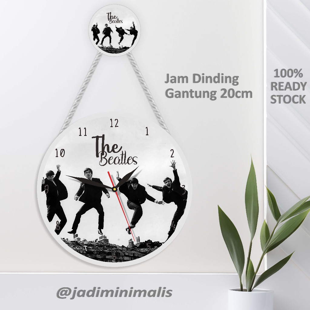 JAM DINDING 20CM GANTUNG UNIK AESTHETIC ART VINTAGE WALL CLOCK HIASAN DINDING THE BEATLES OLD RETRO