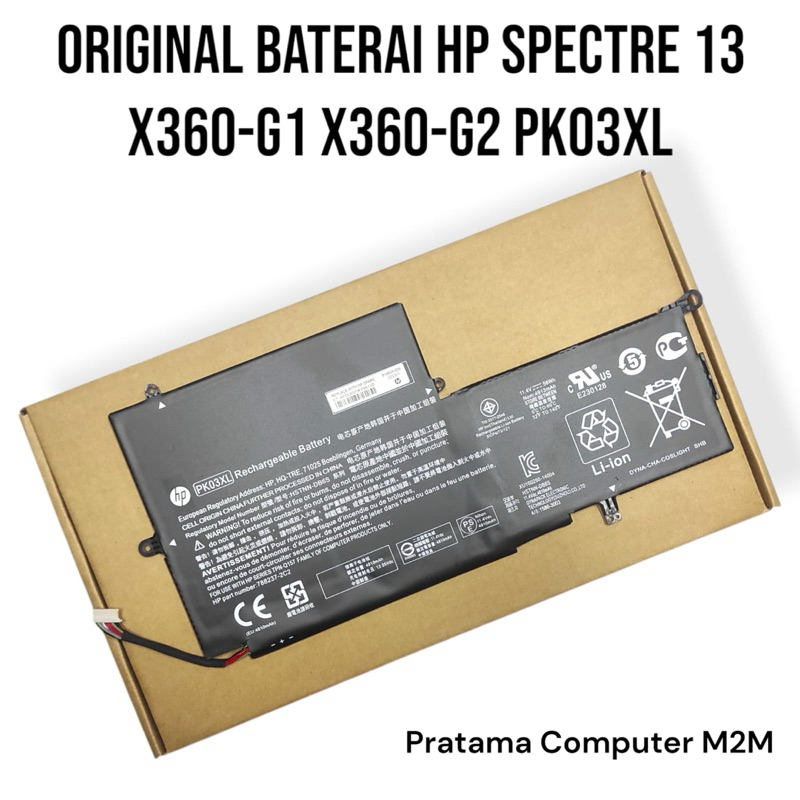 Original Baterai Laptop HP Spectre 13 X360-G1 X360-G2 Series PK03XL