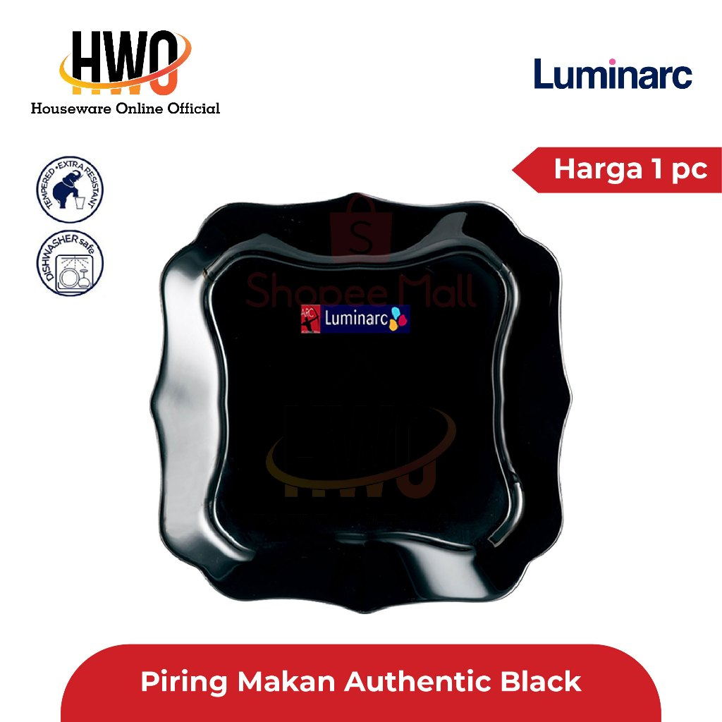 Luminarc Piring Makan Authentic Black Dinner Plate