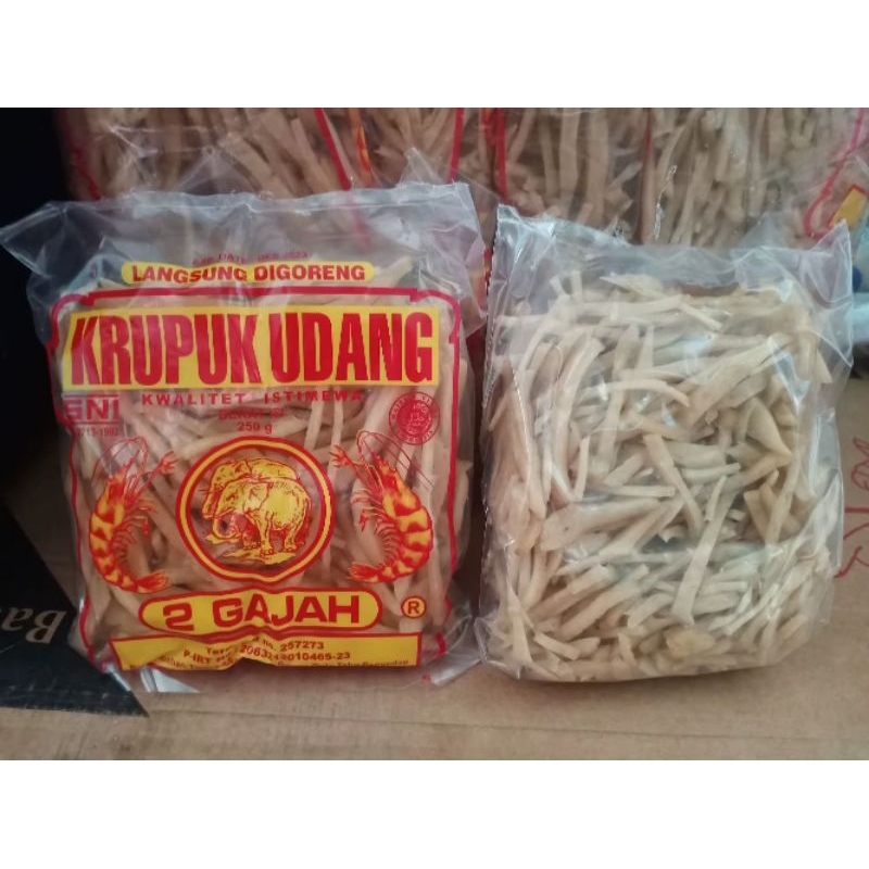 

krupuk udang stik cap 2 gajah kemasan 250gram