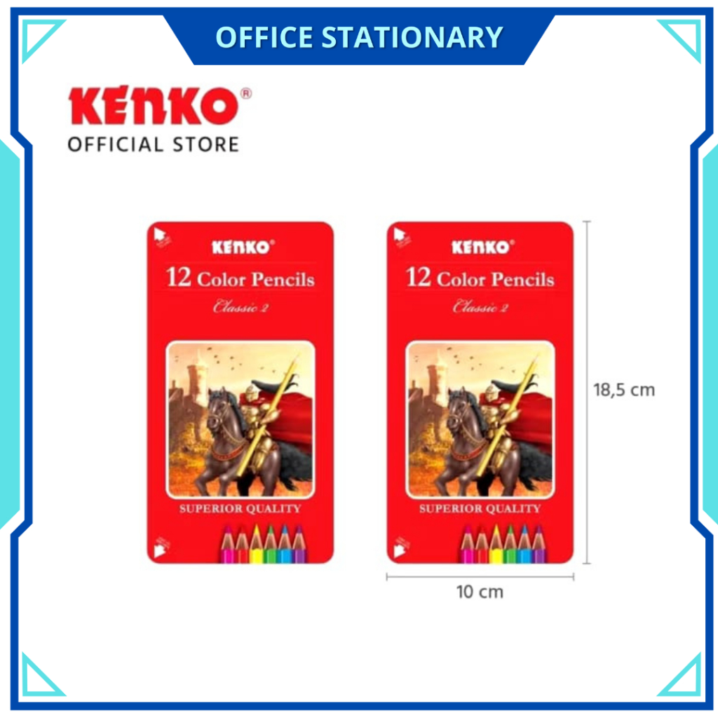

OFS Pensil Warna KENKO 12 Warna Panjang Tin Case Pensil Mewarnai