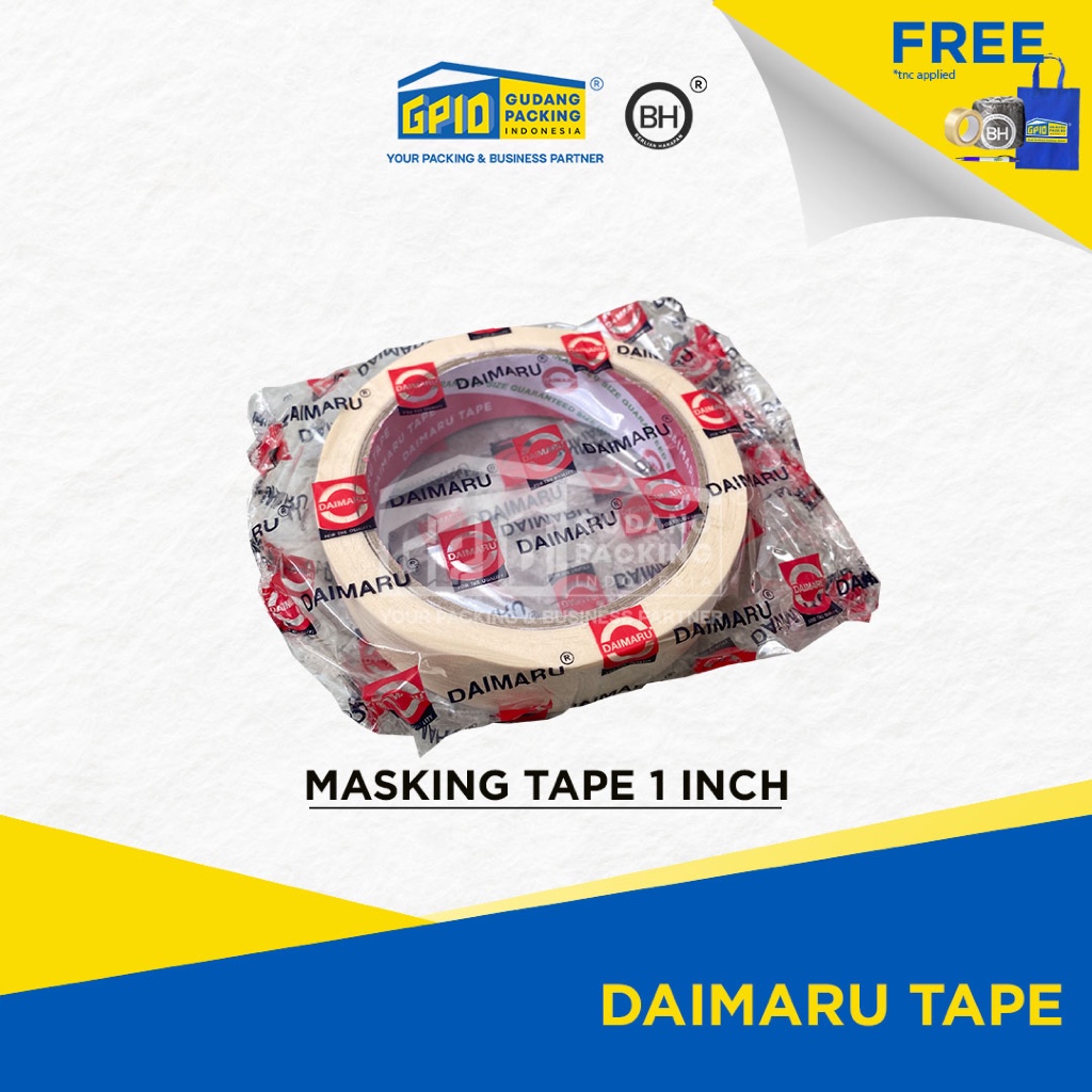 

DAIMARU - Masking Tape / Lakban Kertas 1 inch x 21 meter