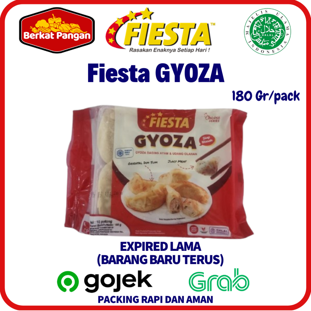 

Fiesta Gyoza 180gr Daging Ayam dan Udang Frozen Food Halal