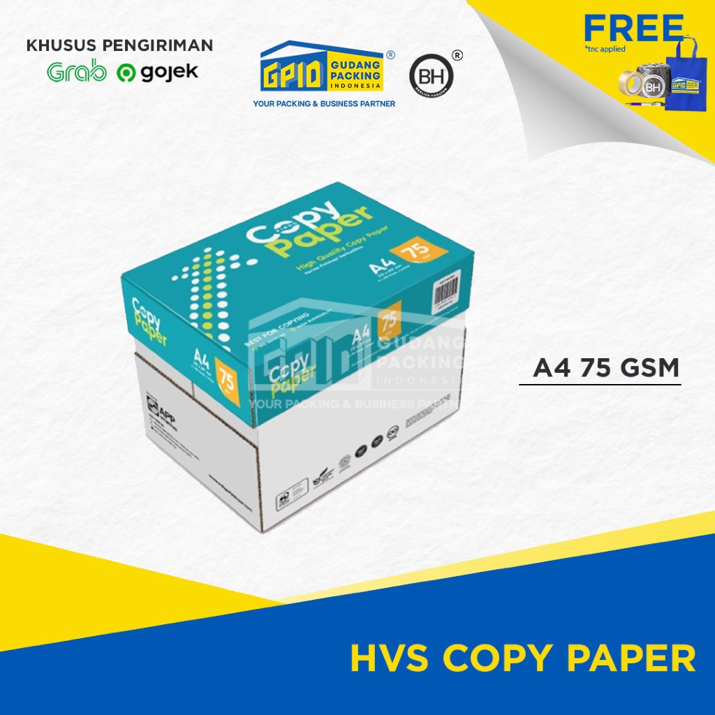 

(GOSEND/GRAB) COPY PAPER - Kertas HVS (A4 / F4) 75 Gsm