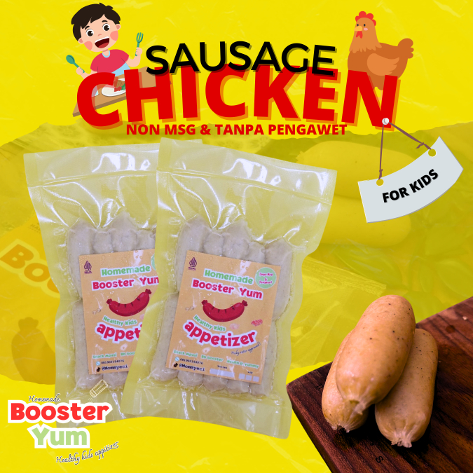 

BoosterYum - Sosis Ayam Untuk Anak Tanpa Bahan Pengawet Dan Non MSG - Frozen Sausage For Kids