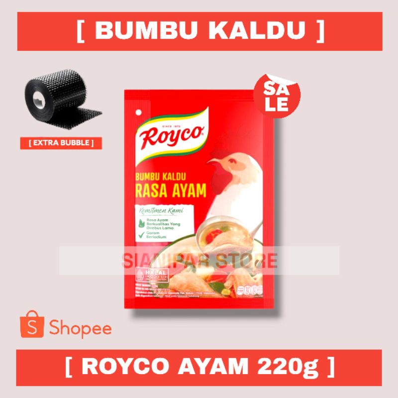

ROYCO Bumbu Kaldu Ayam Pck 220g [ Gratis Pengemasan Dengan Bubble Wrap ]