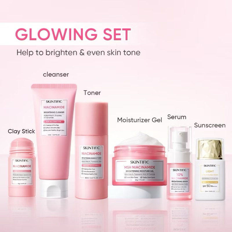 SKINTIFIC-6pcs Paket-Skincare Glowing Set